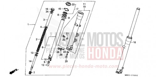 FOURCHETTE AVANT VT1100CJ de 1988